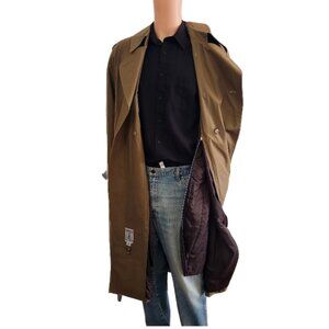 London Fog Trench Coat 3M Thinsulate Removable Liner Double Breasted Khaki Mens